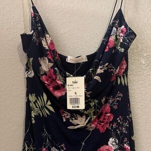 Floral Print Women's dress - Navy and Pink